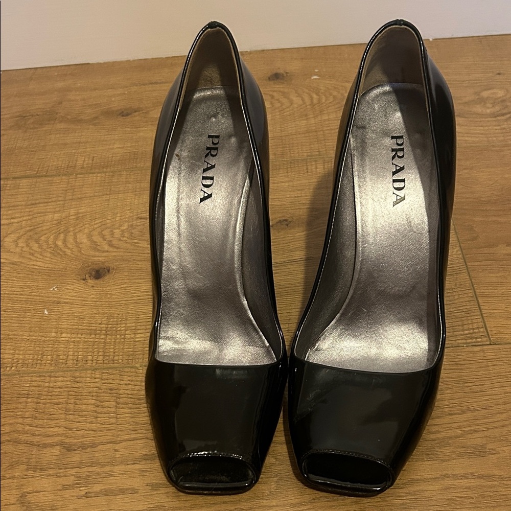 Prada Black Patent Leather Heels